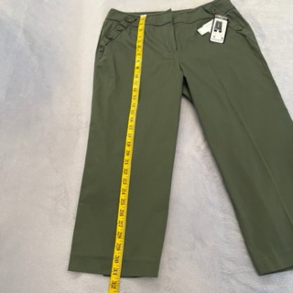 Larry Levine Stretch Crop Pants 12 Color NOA Olive Oil (NWT) - Picture 2 of 15